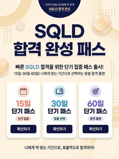 [강의] SQLD  합격 완성 패스